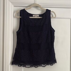 LOFT Navy Sleeveless Classic Tank Top